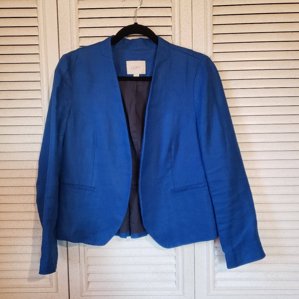 LOFT Royal Blue Linen Jacket 6P